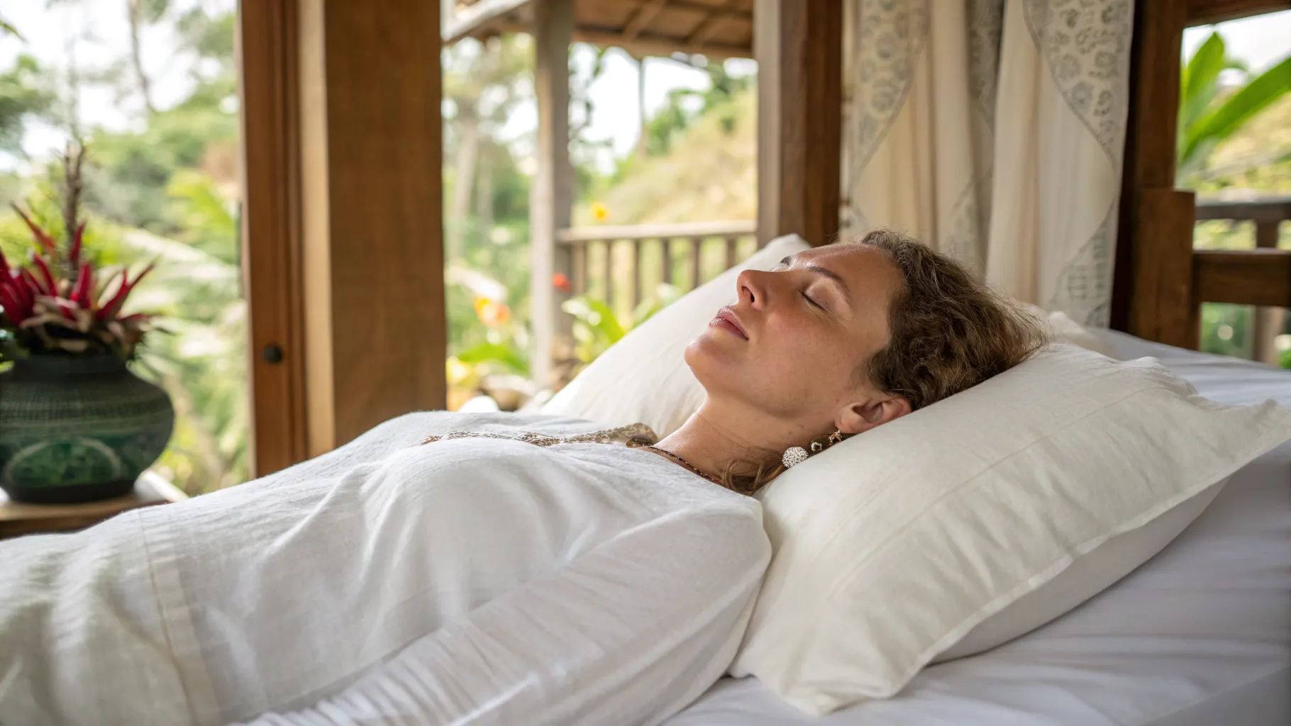 Peaceful Person during Psychedelic Therapy | Bali Plant Medicine Retreat